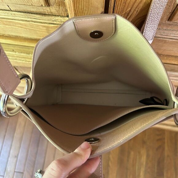 Rebecca Minkoff Small Megan Leather Crossbody Feed‎ Bag Purse Blush Pink Cream - Picture 10 of 16